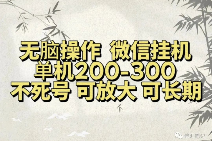 无脑操作微信视频号挂机单机200-300一天，不死号，可放大，工作室实测网创吧-网创项目资源站-副业项目-创业项目-搞钱项目网创吧