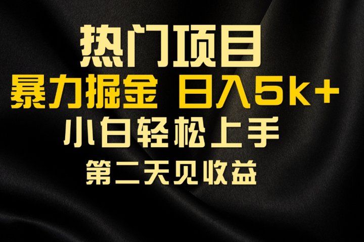 热门项目，靠一款软件日入5000+暴力掘金小白轻松上手，第二天见收益网创吧-网创项目资源站-副业项目-创业项目-搞钱项目网创吧