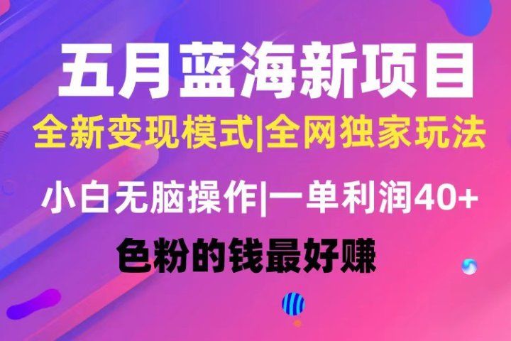 五月蓝海项目全新玩法，小白无脑操作，一天几分钟，矩阵操作，月入4万+网创吧-网创项目资源站-副业项目-创业项目-搞钱项目网创吧