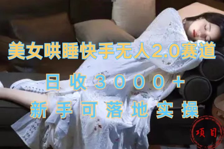 美女哄睡快手无人2.0赛道，日收3000+，新手可落地实操网创吧-网创项目资源站-副业项目-创业项目-搞钱项目网创吧