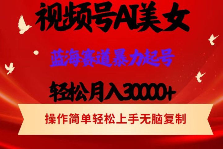 AI美女视频号掘金 操作简单 日入1000+网创吧-网创项目资源站-副业项目-创业项目-搞钱项目网创吧