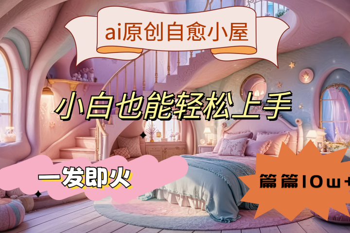 ai原创治愈小屋，小白也能轻松上手，一发即火，篇篇10w+网创吧-网创项目资源站-副业项目-创业项目-搞钱项目网创吧