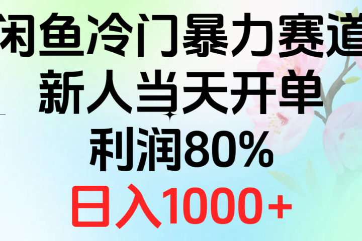 2024闲鱼冷门暴力赛道，新人当天开单，利润80%，日入1000+网创吧-网创项目资源站-副业项目-创业项目-搞钱项目网创吧