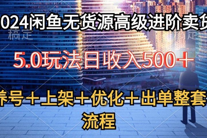2024闲鱼无货源高级进阶卖货5.0，养号＋选品＋上架＋优化＋出单整套流程网创吧-网创项目资源站-副业项目-创业项目-搞钱项目网创吧