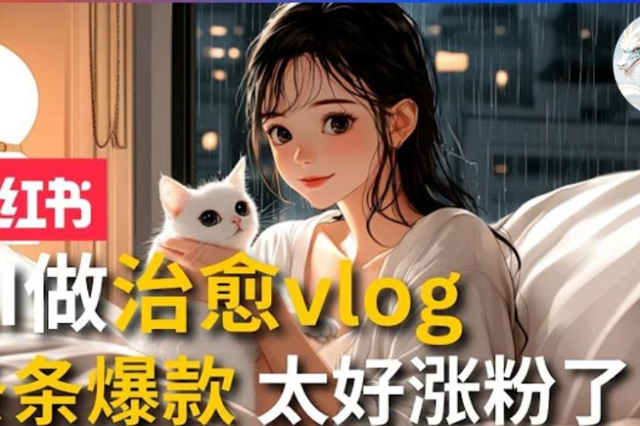 AI治愈系vlog动画视频，小红书7天 涨粉破千，商单报价1500+，0成本制作，日入2000+，有手就会 网创吧-网创项目资源站-副业项目-创业项目-搞钱项目网创吧