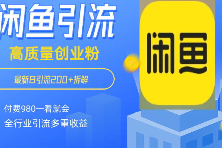 闲鱼 如何做到日引流 200+ 高 质 量 创业 粉付 费 980 拆解全 赛 道粉 丝 一看就会网创吧-网创项目资源站-副业项目-创业项目-搞钱项目网创吧