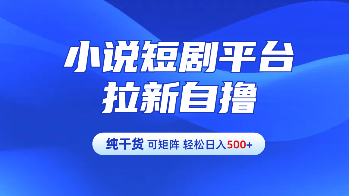 图片[1]网创吧-网创项目资源站-副业项目-创业项目-搞钱项目【纯干货】小说短剧平台拉新自撸玩法详解-单人轻松日入500+网创吧-网创项目资源站-副业项目-创业项目-搞钱项目网创吧