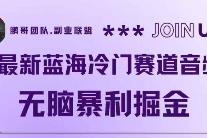 最新蓝海冷门赛道音频，无脑暴利掘金网创吧-网创项目资源站-副业项目-创业项目-搞钱项目网创吧