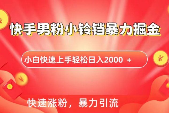 快手小铃铛男粉暴力直播网创吧-网创项目资源站-副业项目-创业项目-搞钱项目网创吧