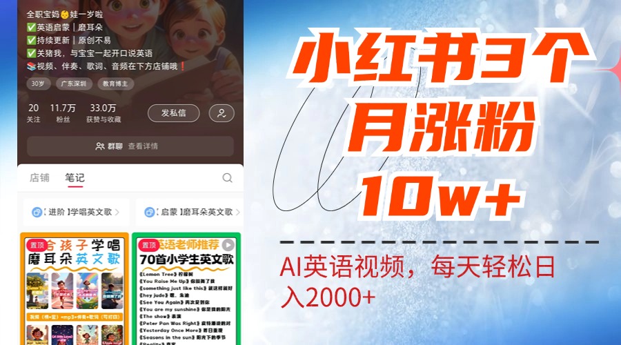 图片[1]网创吧-网创项目资源站-副业项目-创业项目-搞钱项目小红书三个月涨粉10W！AI英语视频0成本制作，每天轻松日入2000+网创吧-网创项目资源站-副业项目-创业项目-搞钱项目网创吧
